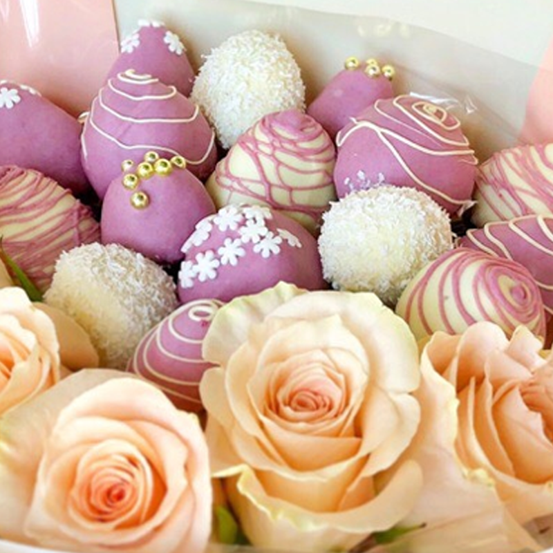 Букет из клубники Кремовый рай